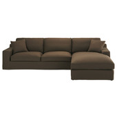 Corner sofa in Chocolate cotton, seats 5, Stuart