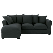 Eckschlafsofa 5-Sitzer (Ottomane links), anthrazit