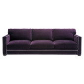 Canapé 4/5 places fixe velours aubergine<br />Dandy