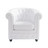 Fauteuil blanc capitonné<br />Chesterfield