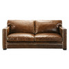 Canapé cuir 3/4 places fixe marron <br />Dandy