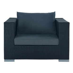 Fauteuil de jardin carré noir<br />Antibes