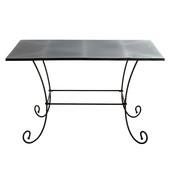 Black wrought iron rectangular garden table<br />Saint-Germain