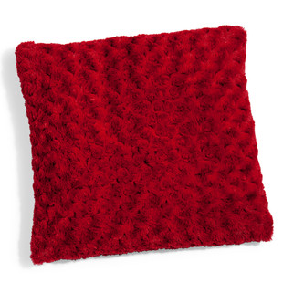 Cuscino Roses in pelliccia rossa <br /> - Lotto di 2