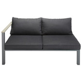 Banquette de jardin gris anthracite accoudoir gauche