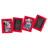 Accordion red 4-photo frame