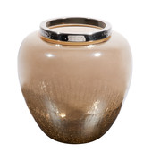 Schalenförmige Vase Rauchglas glänzend