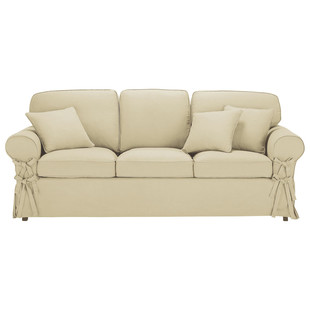 Schlafsofa 3/4-Sitzer Baumwolle kittfarben