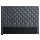 Testata letto 140 cm grigia  Chesterfield