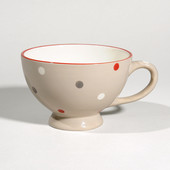Jumbotasse beige Schnee <br /> - Set aus 6