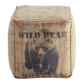 Montana Bear square pouffe