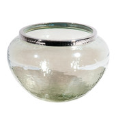 Schalenförmige Vase grau glänzend