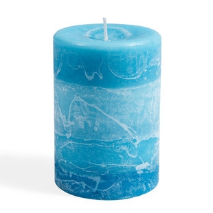 Candela Cilindrica blu <br /> - Lotto di 6