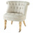 Fauteuil coloris lin capitonné<br />Constantin