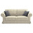 Sofá fijo 3 plazas algodón beige rayas gris