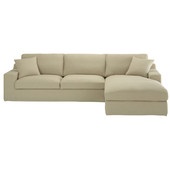 Corner sofa in natural linen, seats 5 Stuart