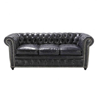 Ledersofa schwarz  Vintage