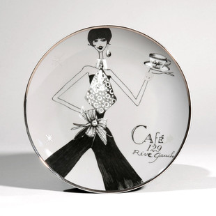 Piatto da dessert grigio Haute Couture