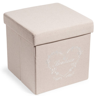 Happiness linen foldable pouffe