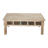 Rechthoekige salontafel in gerecycleerd hout<br />Karma