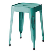 Sgabello industriale turchese Jim