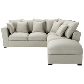 Corner sofa in Light Grey cotton, seats 5<br />Balthazar