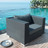 Fauteuil de jardin carré noir<br />Antibes