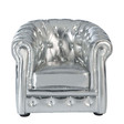 Fauteuil enfant argent capitonné<br />Chesterfield