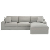 Corner sofa in Light Grey linen, seats 5 Stuart