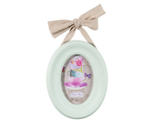 Cadre photo oval Ruban vert