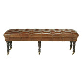 Voeteinde met vakken in bruin vintage leder<br />Nelson