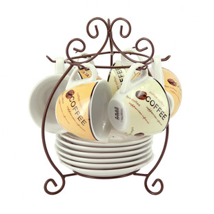 Support 6 tasses et soucoupes thé Coffee time