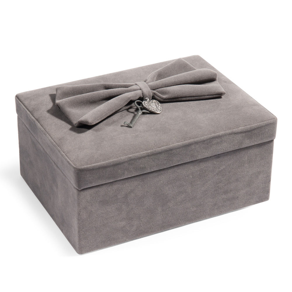 Boîte à bijoux en tissu grise CYNTHIA