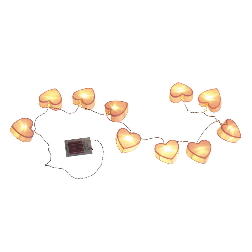 Guirlande lumineuse cœurs rose L 160 cm LOVELY