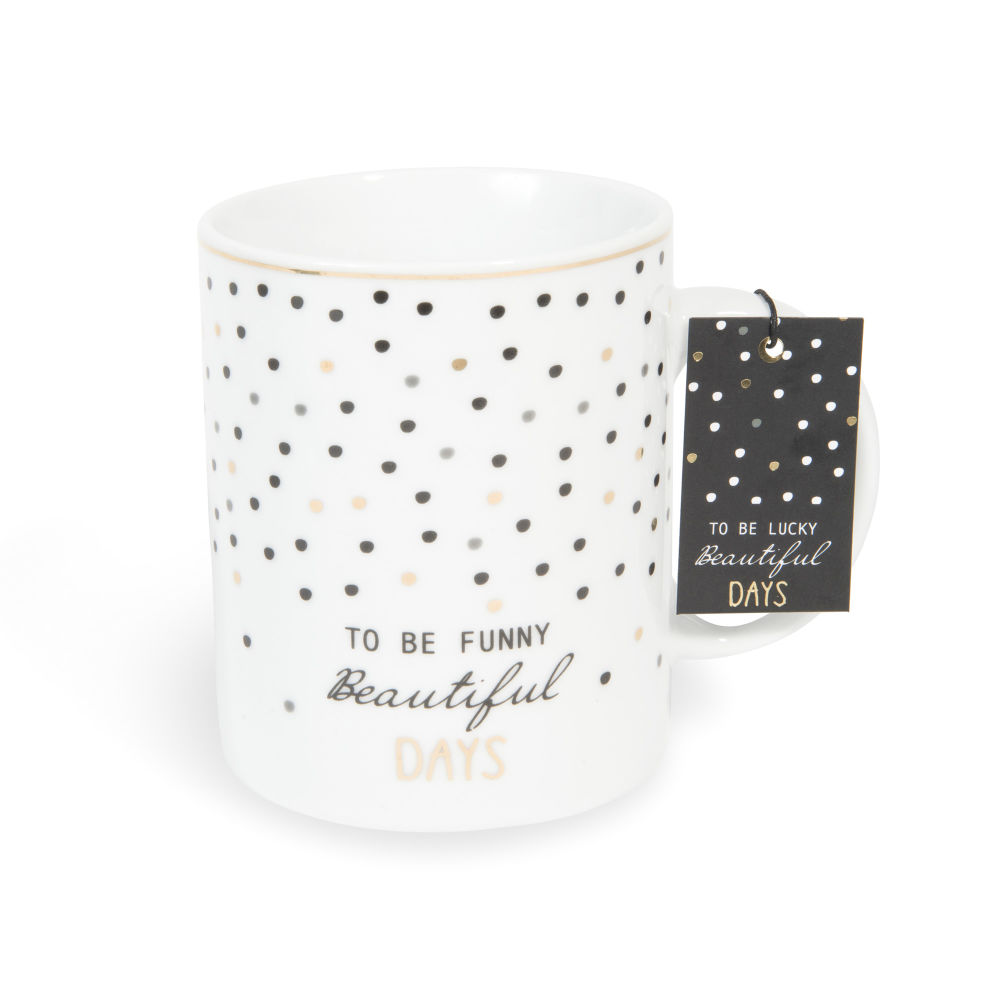 Mug à pois en porcelaine GRAPHIK