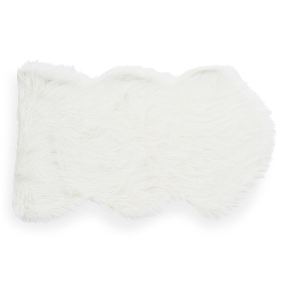 Tapis en fausse fourrure blanc 60 x 100 cm ESKIMO