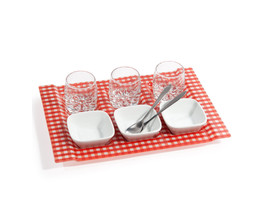 Vichy red appetiser tray