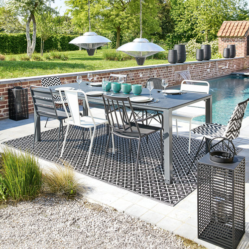 KAMARI polypropylene outdoor rug in black & white 180 x 270cm Maisons