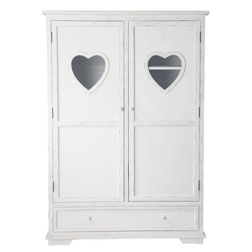 Armoire en bois blanc L 130 cm Valentine Maisons du Monde