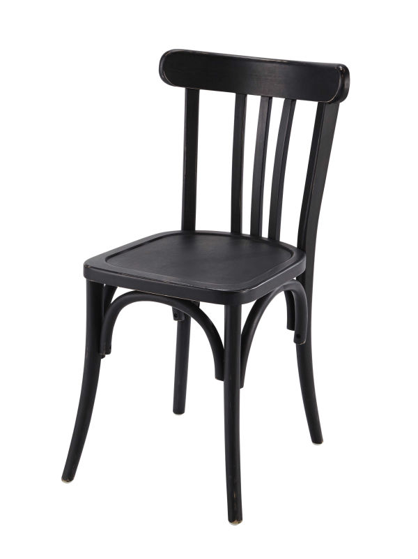 Chaise de bistrot en bois noire Troquet