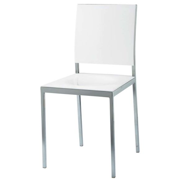 Chaise en plastique et métal blanche Oslo