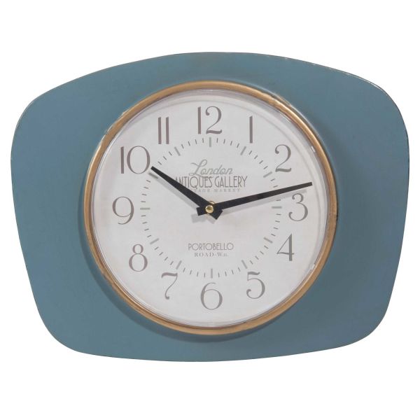 Horloge en métal bleu L 36 cm LEDBURY
