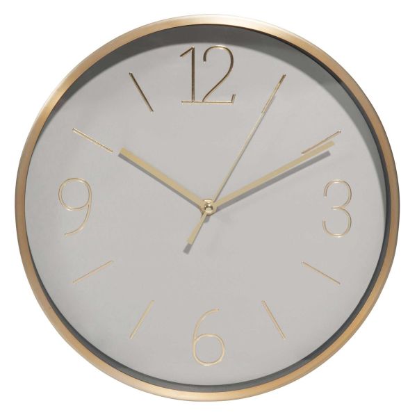 Horloge en métal gris et doré D.31cm KATE