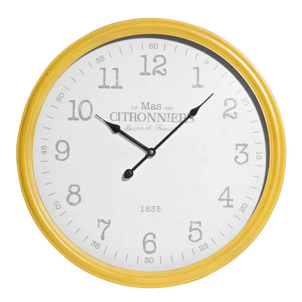 Horloge en métal jaune D.50cm SOLA