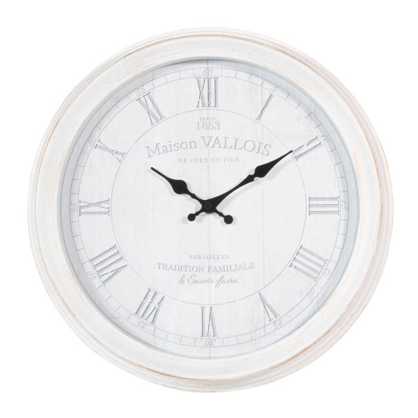 Horloge en plastique blanche D 35 cm VALLOIS