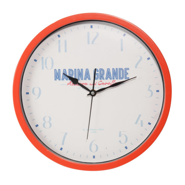 Horloge en plastique orange D 31 cm MARINA