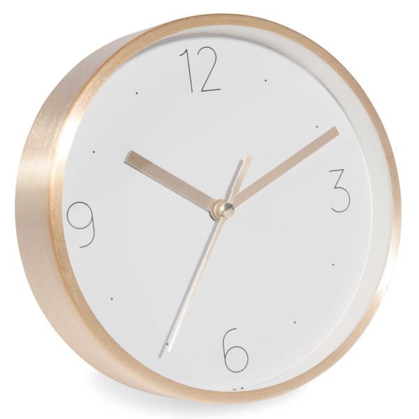Horloge en verre et métal doré D.15cm KATE