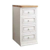 Küchenunterschrank aus Mangoholz mit Spüle, B 140 cm, weiß Eleonore