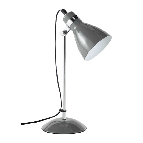 Lampe de bureau en métal grise H 38 cm PIX