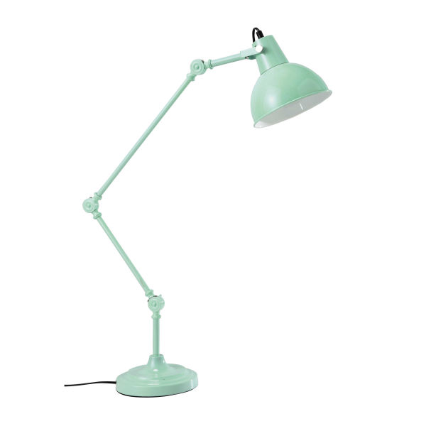 Lampe de bureau orientable en métal bleu pastel H 81 cm KONRAD
